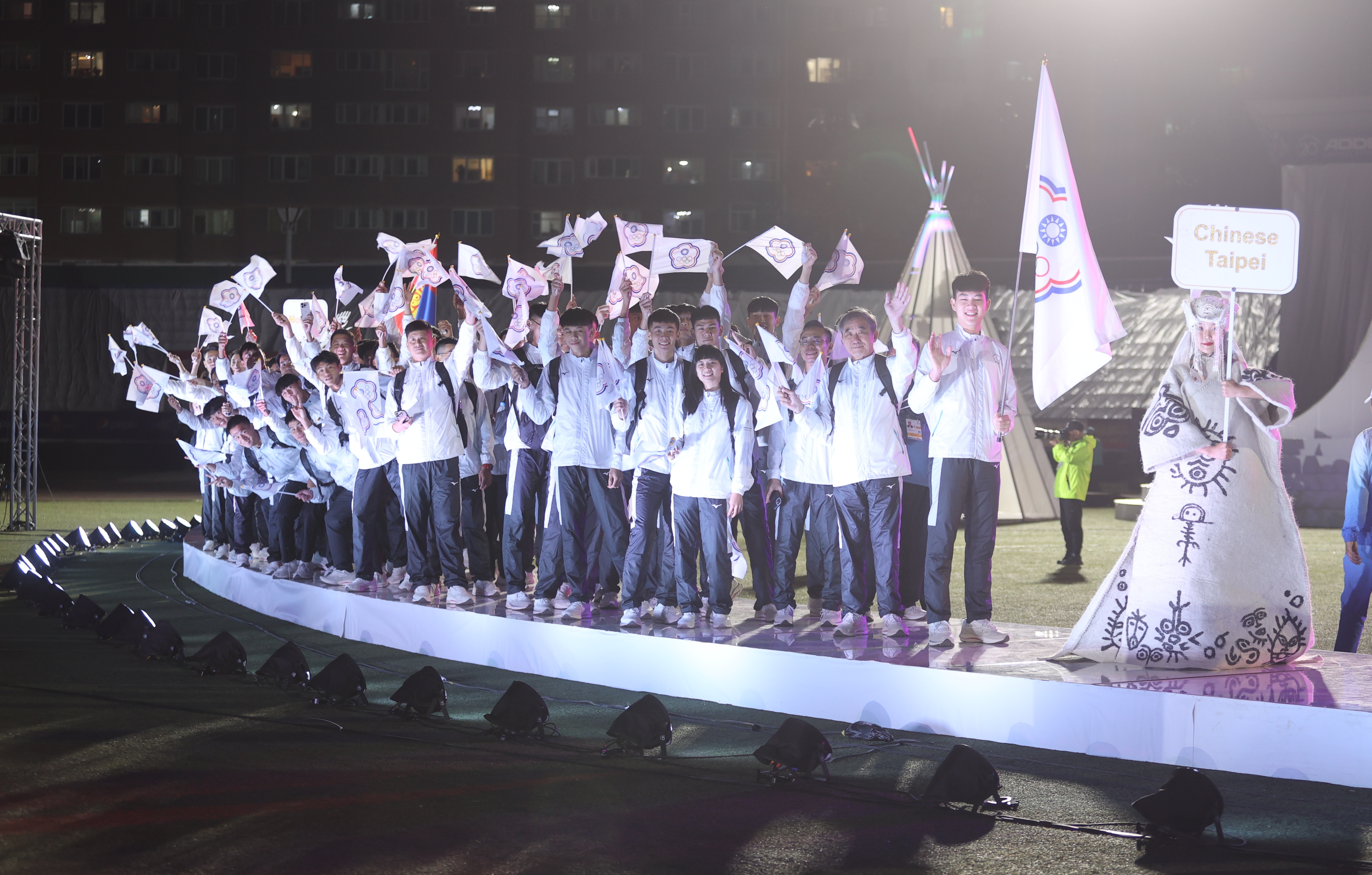 (圖)(附件照片1)1120825-1-Taiwan’s delegation took part in the opening ceremony of the East Asian Youth Games Ulaanbaatar 2023